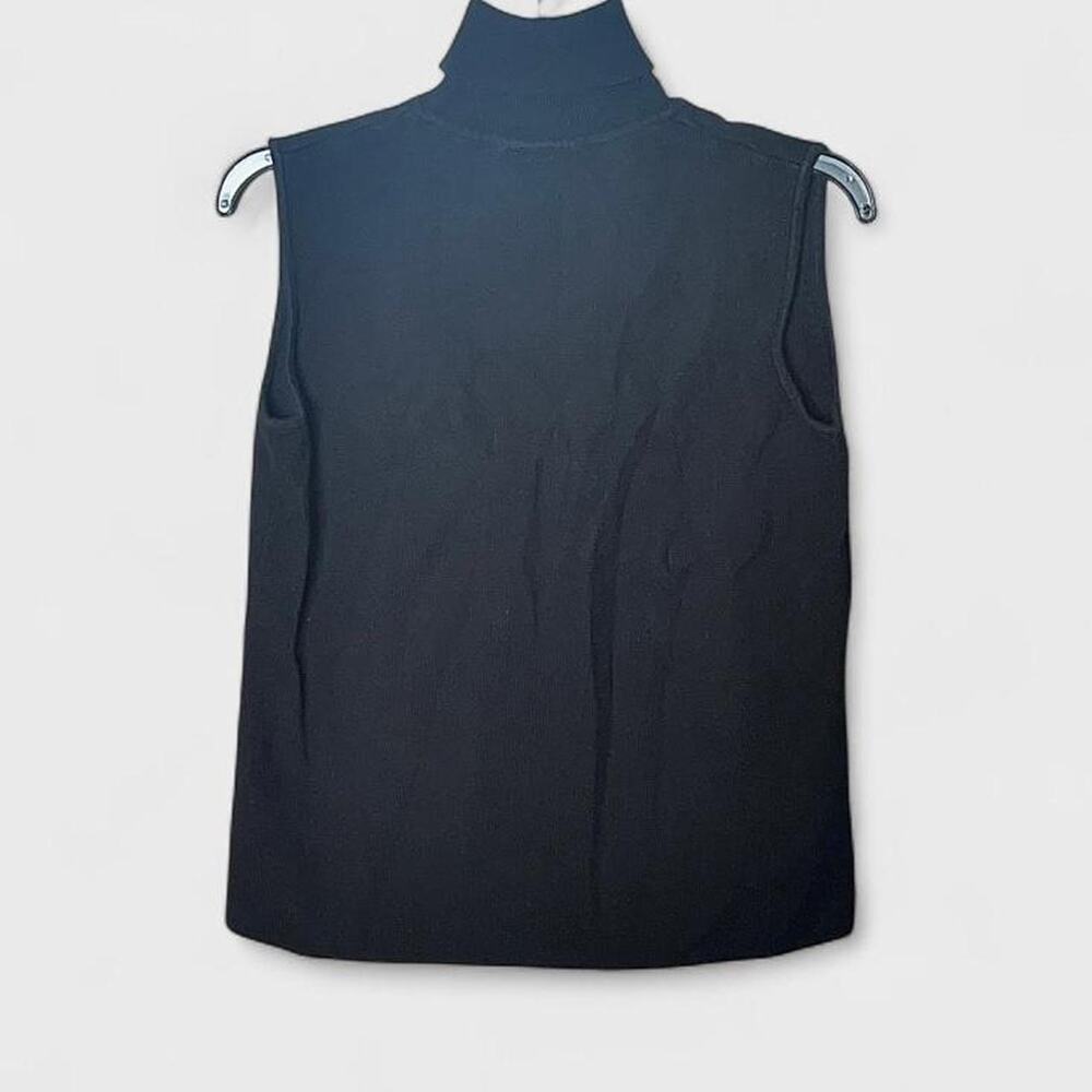 Designer Originals Black Ribbed Sleeveless Turtleneck - Size L